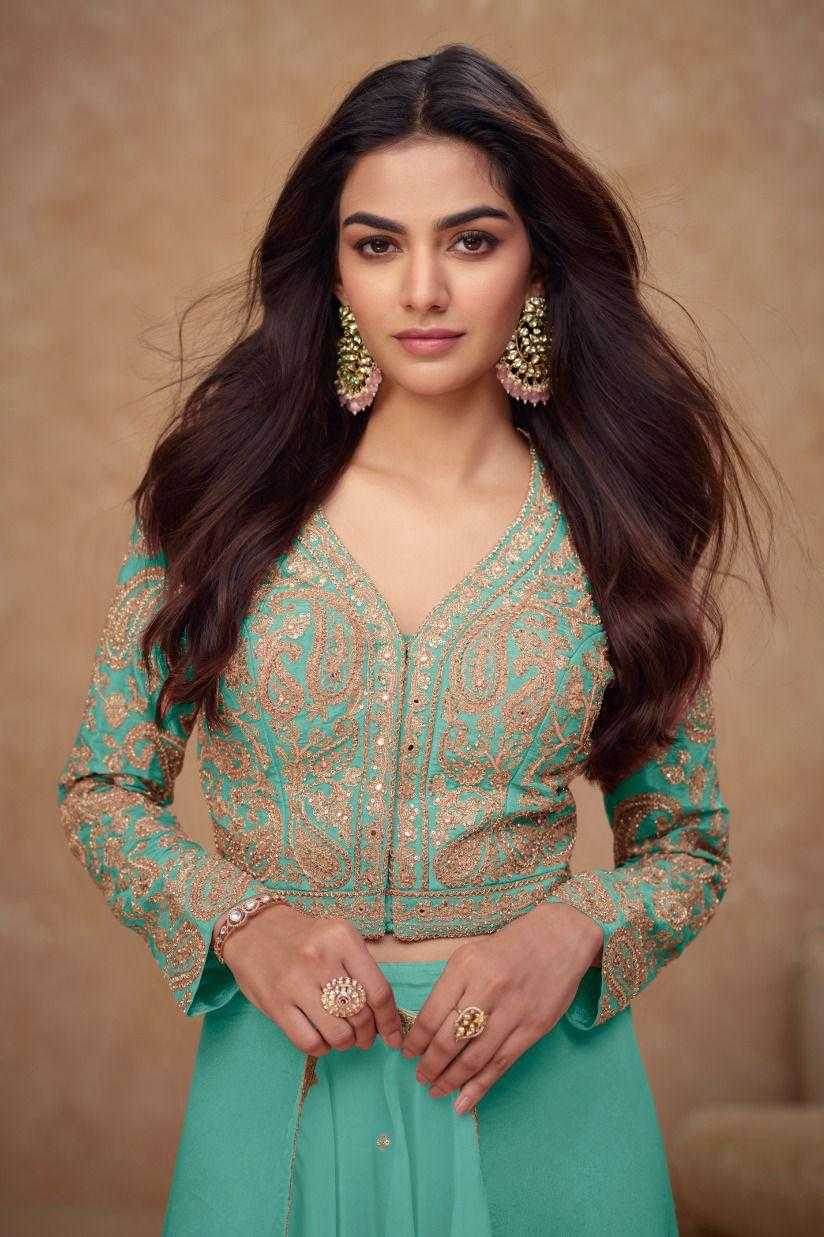 Simar silk Embroidery Palazzo Handwork Suit - MYLUXURY LANE ENTERPRISE